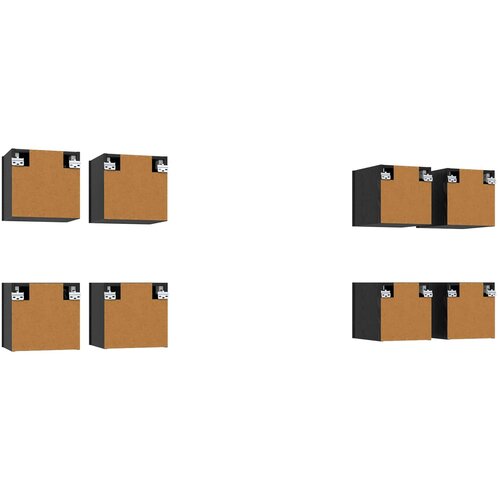  Ormar za TV montiran na zid 8 pcs Crni hrast 30,5 x 30 x 30 cm Slike