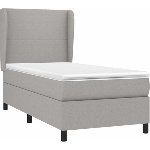  Krevet s oprugama i madracem svjetlosivi 100x200 cm od tkanine Slike