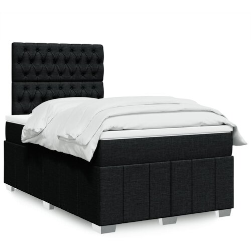 vidaXL Box spring postelja z vzmetnico črn 120x200 cm blago Cene