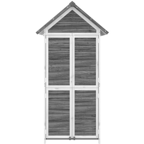 VidaXL Vrtno spremi&amp;scaron;te za alat sivo 89x52 5x175 cm masivna borovina Slike