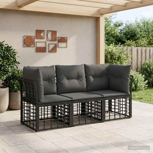  Set vanjskih sofa Crna Poliester Cijene