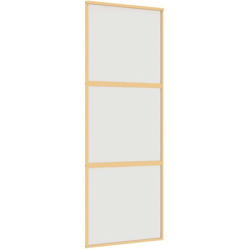 VidaXL Klizna vrata zlatna 76x205 cm matirano staklo ESG i aluminij Slike