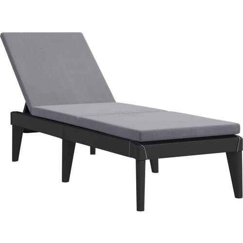 Maison Chic Ležalnik - Sončna ležalnik z blazino antraciten 186x60x29 cm PP, (22042661) Slike