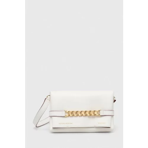 Victoria Beckham Usnjena torbica bela barva