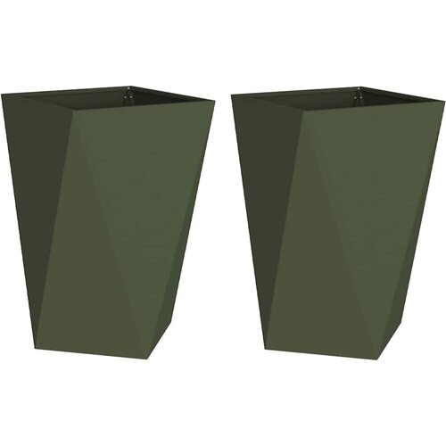  Sadilica 2 pcs Maslinasto zelena 50 x 50 x 75 cm Čelik Slike