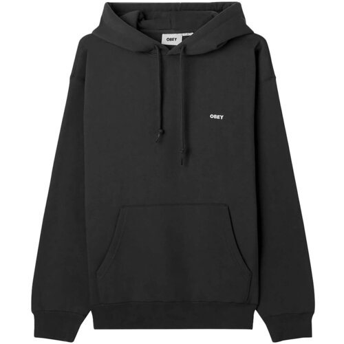 Obey Puloverji Established Works Bold Hood Ii Fleece Črna Slike