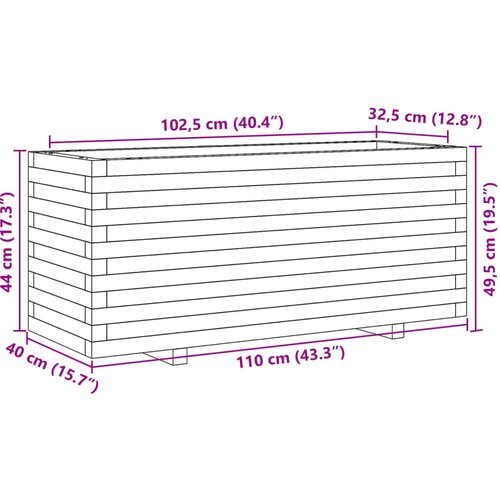  Vrtna sadilica 110x40x49,5 cm od impregnirane borovine Slike