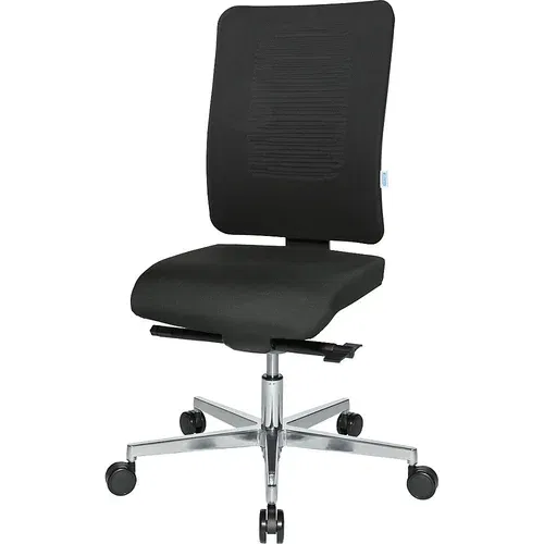 eurokraft pro Vrtljiv pisarniški stol V4, mrežasto hrbtno naslonjalo, črno / črne barve