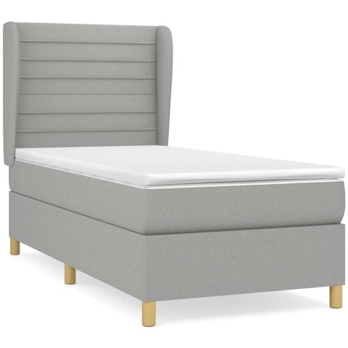 Maison Chic Box spring postelja - Vzmetna postelja z vzmetnico svetlo siva 90x190 cm blago SL13869, (21905880) Slike