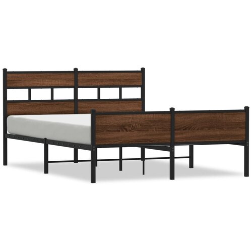 VidaXL Okvir kreveta bez madraca smeđi hrast 150x200 cm izrađeno drvo Slike