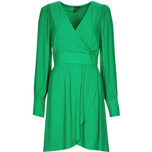 Vero Moda VMPOLLIANA LS SHORT DRESS WVN Zelena Slike