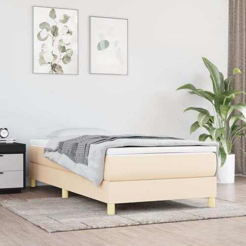 The Living Store Box spring postelja z vzmetnico krem 100x200 cm blago - Box Spring Postelja, (21512551) Cene