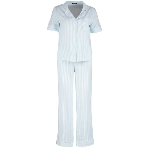 Trendyol Pajama Set - Blue - Striped