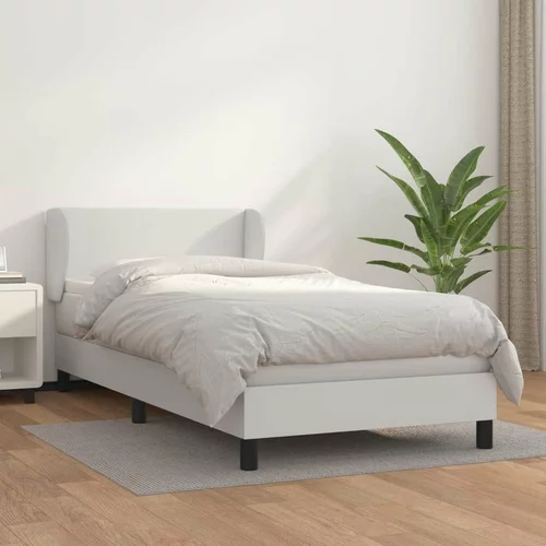  Box spring postelja z vzmetnico bel 100x200 cm umetno usnje, (20723380)