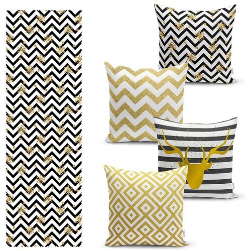 Mila Home Komplet prevlek za blazine in namiznega tekača 5 ks ZigZag &amp;ndash; Slike