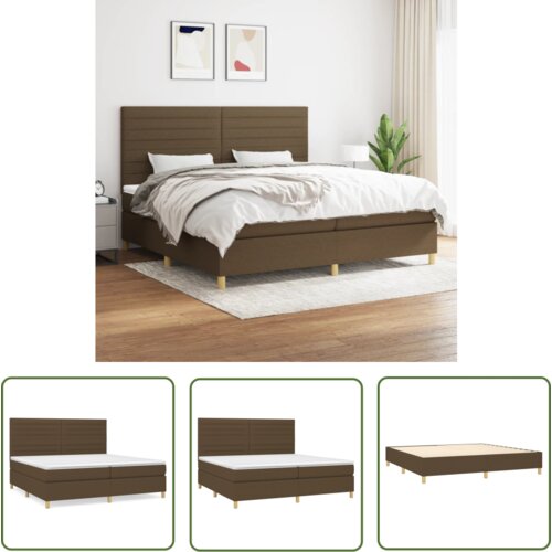 The Living Store Box spring postelja z vzmetnico temno rjav 200x200 cm blago - Box Spring Postelja, (21737240) Slike