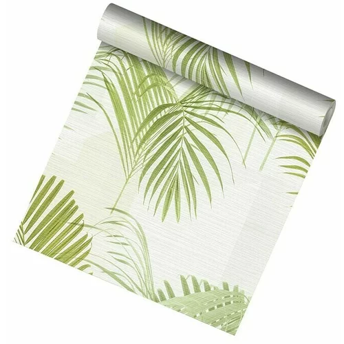 MY LOOK Tapeta iz netkane tekstilije Floral (belo-zelena, videz rastlin, 10,05 x 0,53 m)