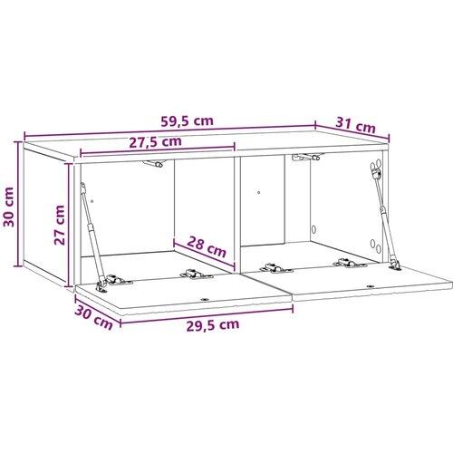  TV ormar za zid 59 5 x 31 cm Bijela Konstruirano drvo Zidne - Bijela 59 5 x 31 cm Slike