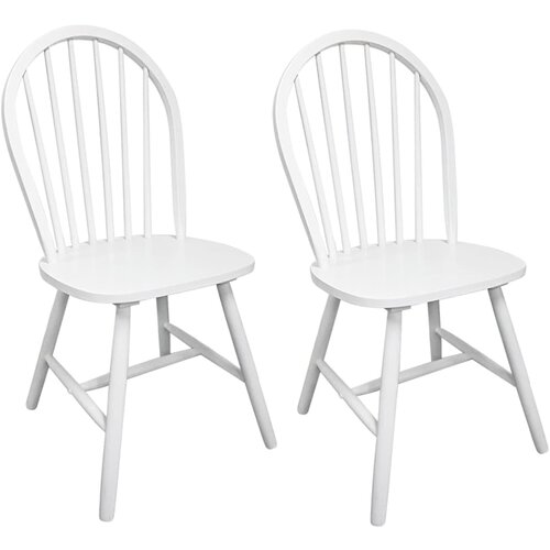 Beli blagovaonske stolice od masivnog drva kaučukovca 2 kom bijele Cijene