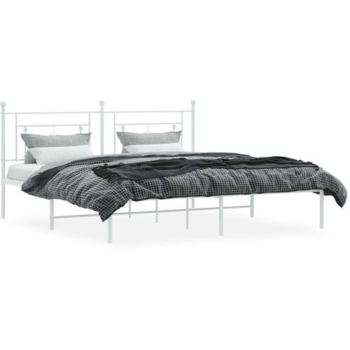 VidaXL Metalni okvir za krevet s uzglavljem bijeli 183x213 cm Slike