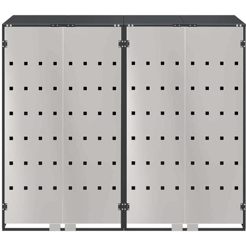 VidaXL Skladi&amp;scaron;tenje kanti za 3 kante Antracit 340 x 77.5 x 115.5 cm Slike