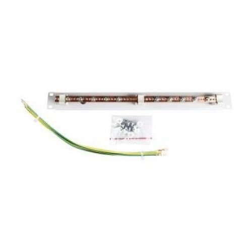 LANDE 19&amp;quot; panel za uzemljenje, 10 klema, komplet kablova 4x4mm2 ( Ln-dgr-tpr-1u10-bl ) Slike