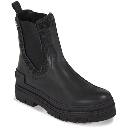 Tommy Hilfiger Gležnjarji Chelsea Feminine Felt Chelsea Bootie FW0FW07655 Black BDS Slike