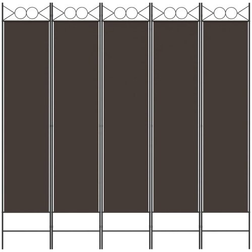  pregrada s 5 panela smeđa 200 x 200 cm od tkanine Slike