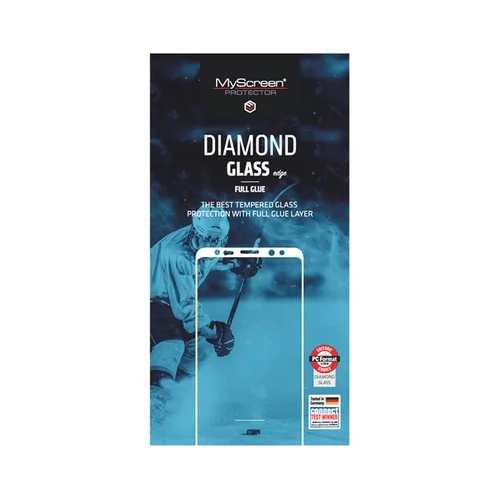 MYSCREEN Diamond Glass Edge 2.5D full glue steklo za zaščito zaslona za Apple iPhone, črno
