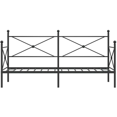  Dnevni krevet bez madraca crni 75x190 cm čelik Slike