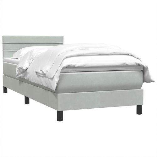 Box Spring krevet s madracem svijetlo sivi 80x210 cm bar&amp;scaron;un Slike