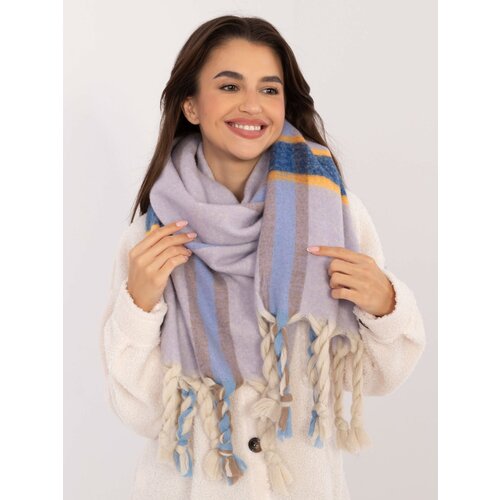 Fashion Hunters Light purple thick women's scarf with fringe Slike