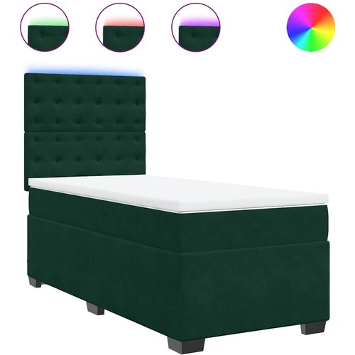 Box spring krevet s madracem tamnozeleni 80 x 200 cm bar&amp;scaron;unasti Slike