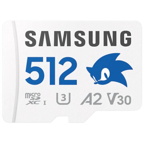 Samsung MB-MD512SA/LC1 MicroSD 512GB, PRO Plus Sonic the Hedgehog, SDXC, UHS-I U3 V30 A2, Read up to 180MB/s, Write up to 130 MB/s, for 4K and FullHD video recording, w/SD adapter Cene