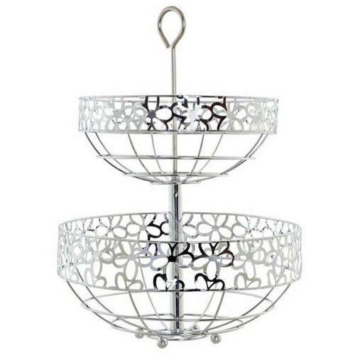 Posuda za Voće DKD Home Decor Srebro Metal Ziedi (28 x 28 x 39 cm) Cijene