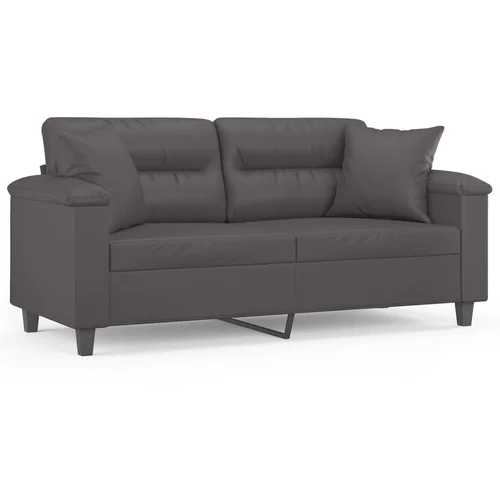Maison Chic kavč - Sofa - Kanape dvosed z okrasnimi blazinami siv 140 cm umetno usnje, (21727639) Maison Chic kavč - Sofa - Kanape dvosed z okrasnimi blazinami siv 140 cm umetno usnje, (21727639)