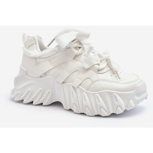 Kesi women's sneakers with a chunky sole, white ellerai Slike