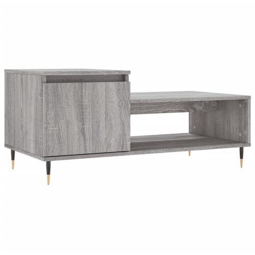 Maison Chic Klubska mizica - kavna mizica - Nizka mizica Siva sonoma 100x50x45 cm inženirski les, (21753051) Slike