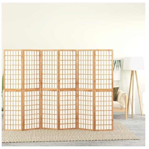  Zložljiv 6-delni paravan japonski stil 240x170 cm črne barve Cene