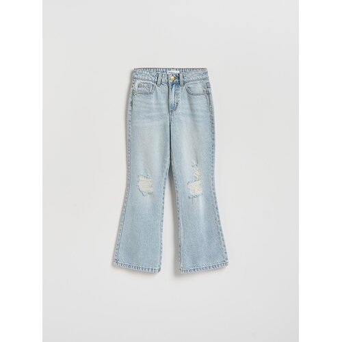 Reserved Bootcut traperice s poderotinama - plava Cene