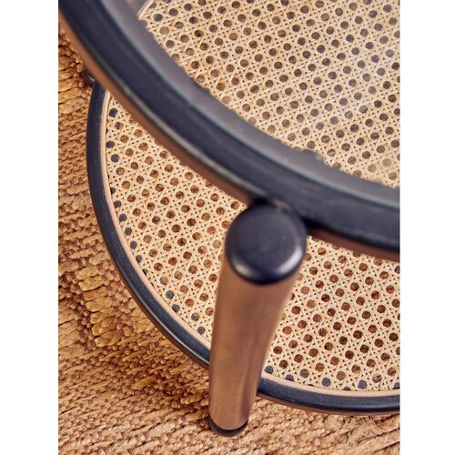 Premier Housewares Crni/u prirodnoj boji pomoćni stol sa staklenom pločom stola 49x100 cm Cebu &amp;ndash; Slike