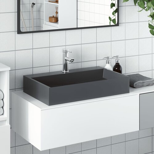 vidaXL Umivalnik 60x38x11 cm liti mineral/ liti marmor antracit Cene