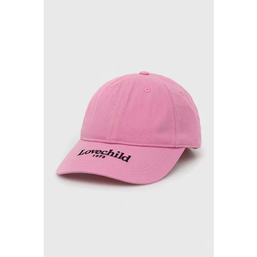 Lovechild Bombažna bejzbolska kapa roza barva