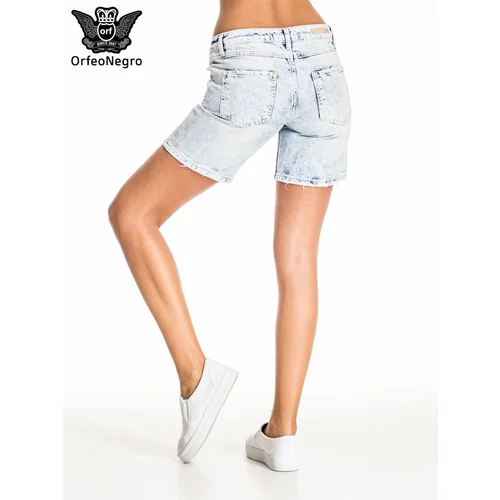 Fashion Hunters Blue denim shorts with a long leg