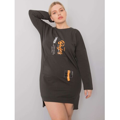 Fashion Hunters Dark khaki plus size sweatshirt dress Akira Slike