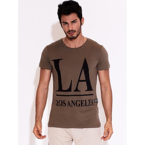 Fashion Hunters Men&amp;#039;s T-shirt LOS ANGELES olive Slike
