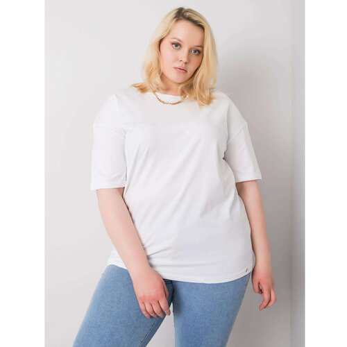 Fashion Hunters White plus size cotton t-shirt Slike
