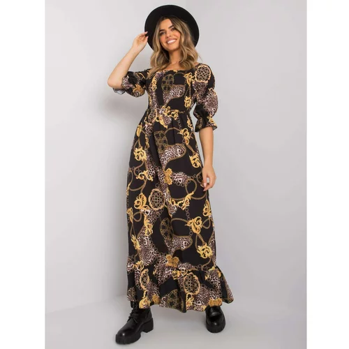 Fashion Hunters Black and yellow maxi dress from Seanna