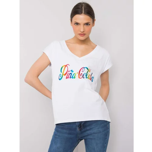 Fashion Hunters White t-shirt with a colorful print