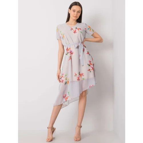 Fashion Hunters Women's gray floral dress